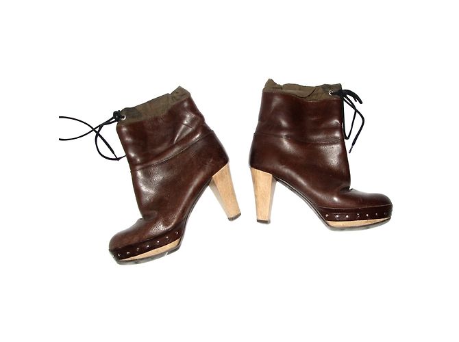 Botines Marni de cuero marrón Castaño - vista 2