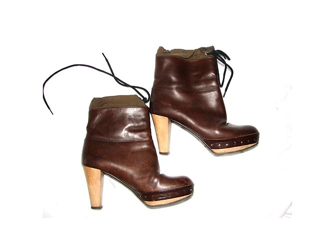 Botines Marni de cuero marrón Castaño - vista 3