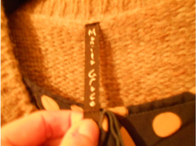 Autre Marque Weste mit beige und beige gepunkteter Bluse auf schwarz Größe 4 it oder 40 fr - Ansicht 3
