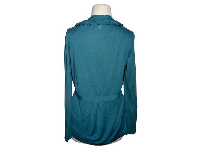 Escada Strickjacke aus Wolle und Seide Türkis - Ansicht 3
