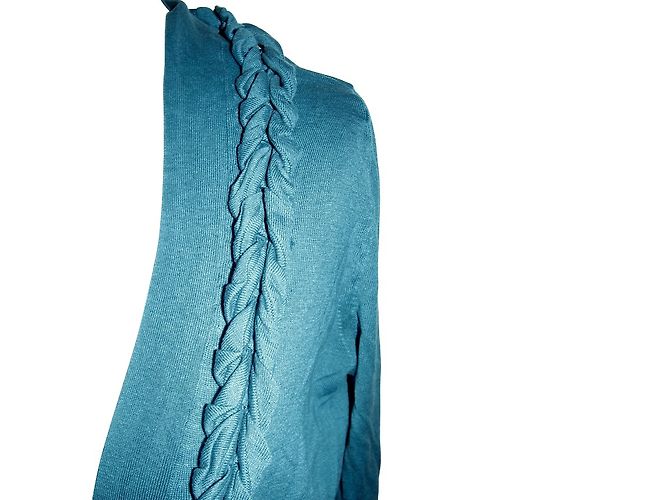 Escada Strickjacke aus Wolle und Seide Türkis - Ansicht 5