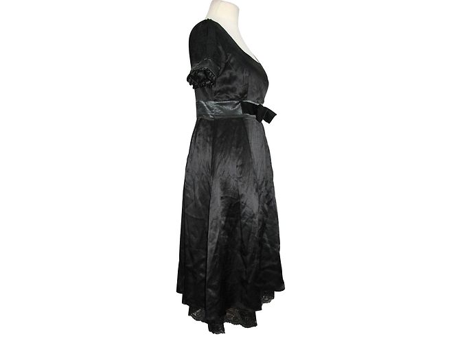 Marc by Marc Jacobs Seidenkleid mit Spitze Schwarz - Ansicht 2