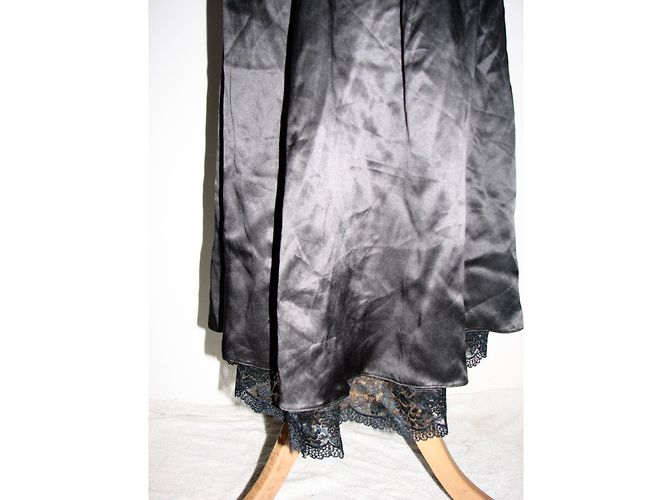 Marc by Marc Jacobs Seidenkleid mit Spitze Schwarz - Ansicht 5
