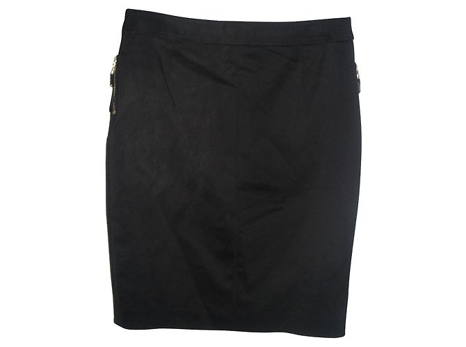 Escada Bleistiftrock Schwarz Baumwolle - Ansicht 2
