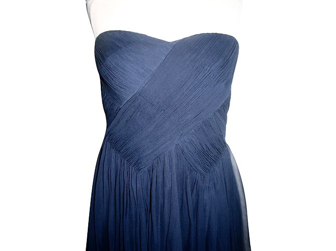 Tibi Trägerloses Cocktailkleid Marineblau - Ansicht 2