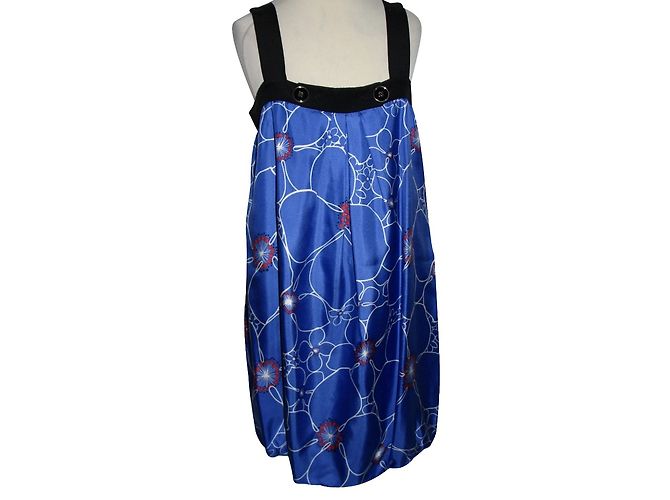 Vestido de seda Tibi azul real - vista 2
