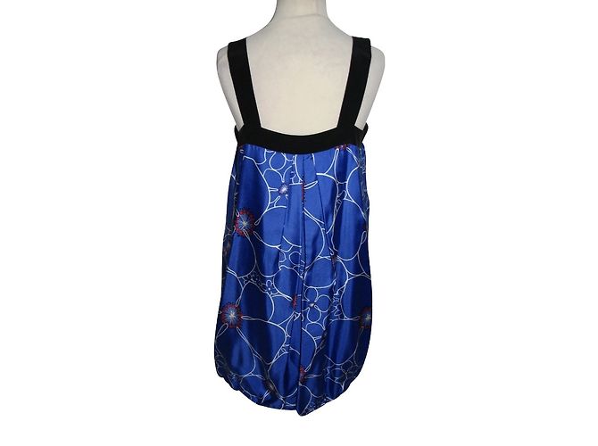 Vestido de seda Tibi azul real - vista 3