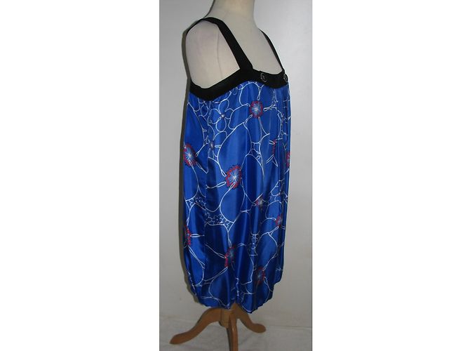 Vestido de seda Tibi azul real - vista 5