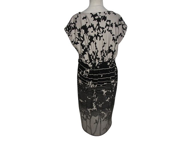 Tibi Kleid mit Blumenmuster Schwarz und Beige - Ansicht 2