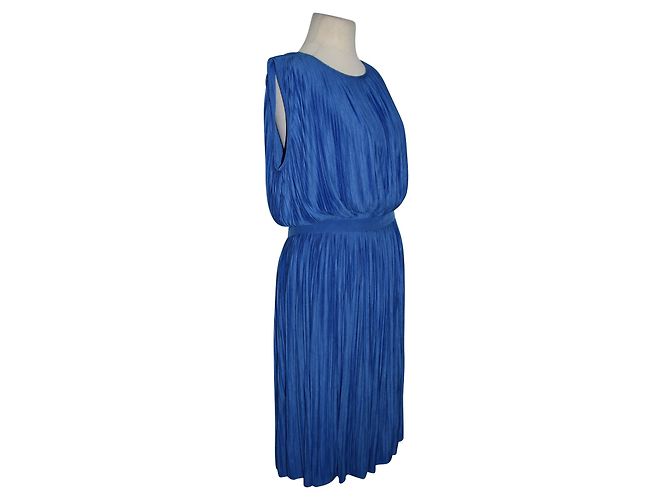 Vestido Tibi azul plisado de viscosa - vista 2