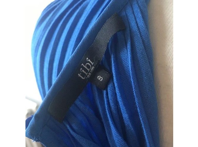 Vestido Tibi azul plisado de viscosa - vista 4