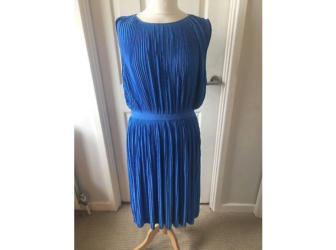 Vestido Tibi azul plisado de viscosa - vista 5