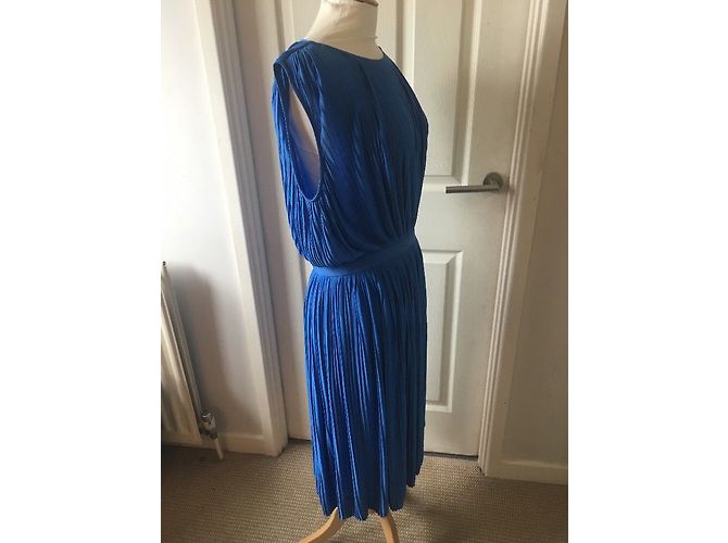 Vestido Tibi azul plisado de viscosa - vista 6