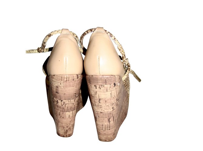 Ted Baker Python Print Leather Wedges Light Brown - view 2