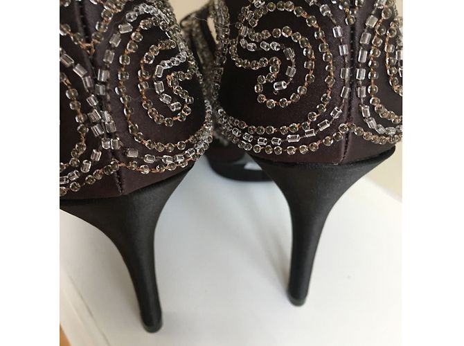 Karen Millen Abends verkrustete Sandalen Schokolade - Ansicht 4