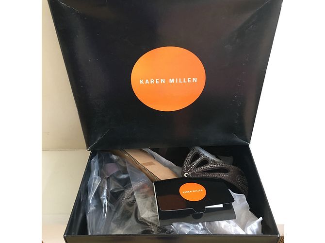 Karen Millen Abends verkrustete Sandalen Schokolade - Ansicht 5