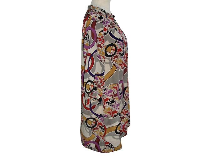 Vestido kaftan de seda con estampado abstracto Whistles Multicolor - vista 2