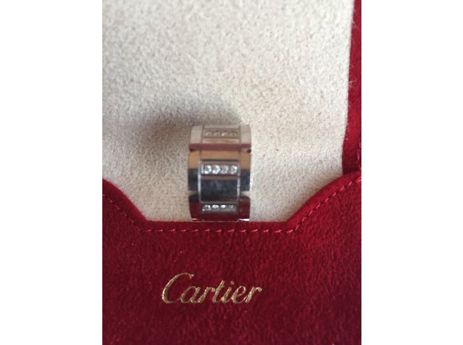 Anello Cartier Tank con diamanti in oro bianco Argento - vista 3