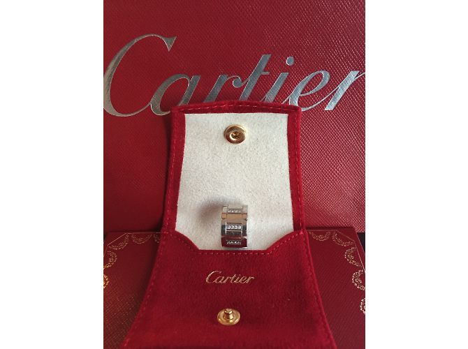 Anello Cartier Tank con diamanti in oro bianco Argento - vista 4