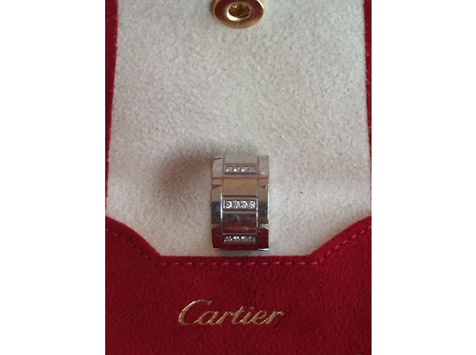 Anello Cartier Tank con diamanti in oro bianco Argento - vista 6