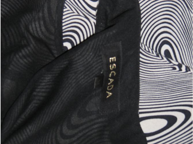 Escada Vestido asimétrico de seda. Negro Blanco - vista 4