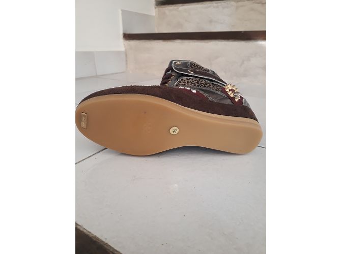 Sneakers Baldan in Pelle Bordeaux e Argento - vista 3