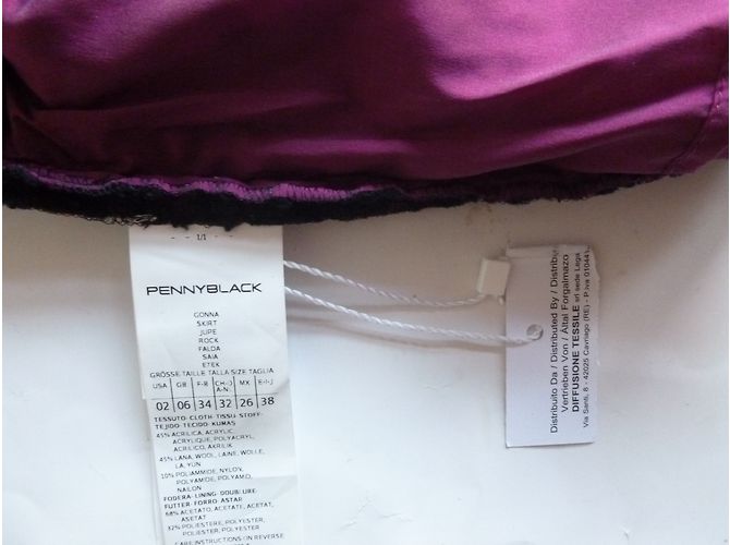 Pennyblack Mini saia de lã Azul escuro - vista 7