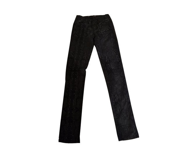 Ikks Slim Fit Hose Python Muster Schwarz - Ansicht 2