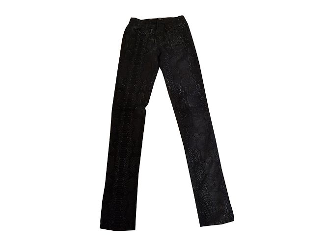 Ikks Schwarze Python-Effekthose mit Brillanten Slim Fit - Ansicht 2
