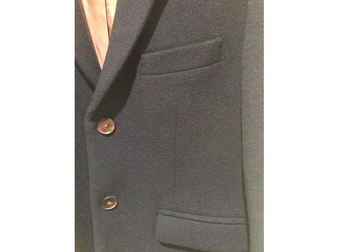 Sandro Men Blue Wool Coat - view 4