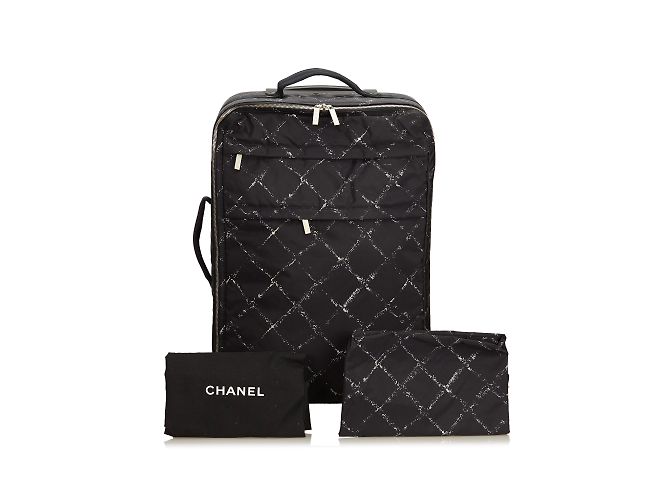 Chanel Old Travel Line Trolley Schwarz Weiß - Ansicht 12