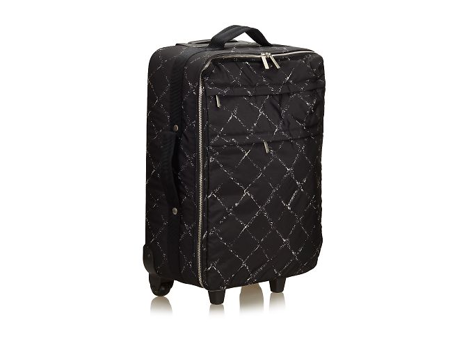 Chanel Old Travel Line Trolley Schwarz Weiß - Ansicht 2