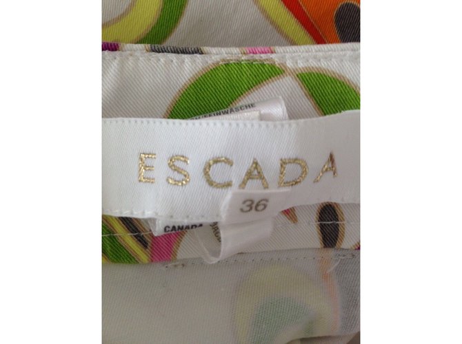 Falda Escada de algodón blanco con estampado floral Multicolor - vista 3