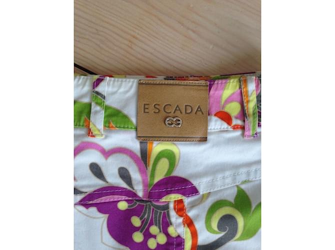 Falda Escada de algodón blanco con estampado floral Multicolor - vista 4