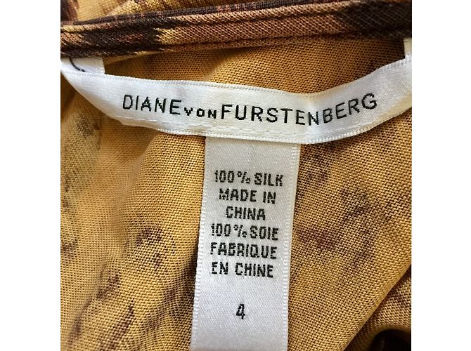 Vestido Gorro de seda con estampado de leopardo Diane Von Furstenberg Castaño Caramelo - vista 5