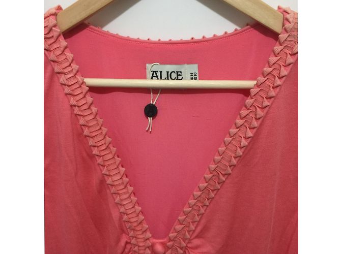 Vestido Alice by Temperley de jersey modal melocotón Roja - vista 4