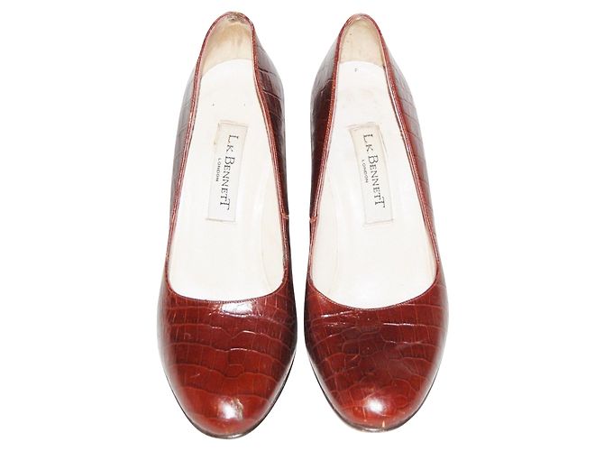 Décolleté Lk Bennett in pelle di coccodrillo castano 37 Castagno - vista 2