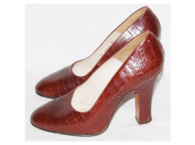 Décolleté Lk Bennett in pelle di coccodrillo castano 37 Castagno - vista 4