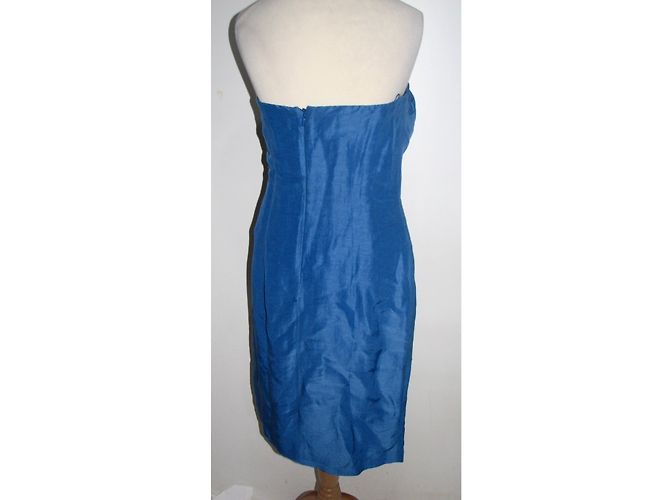 Hugo Boss Trägerloses Cocktailkleid Blau - Ansicht 2