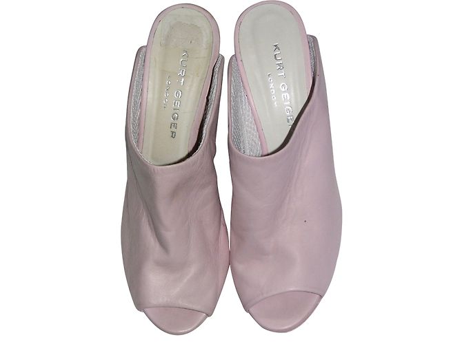 Mule con zeppa Kurt Geiger in pelle rosa taglia 39 - vista 2