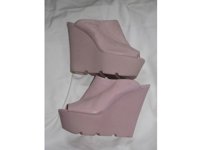 Mule con zeppa Kurt Geiger in pelle rosa taglia 39 - vista 3