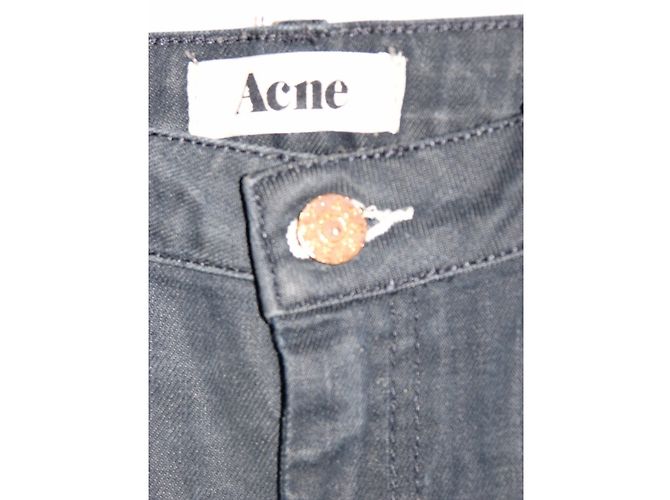 Vaqueros skinny Acne Kex Thunder en denim azul - vista 4
