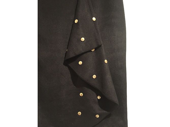 Gonna Alice by Temperley Nera con Borchie Dorate Seta Cotone Nero - vista 3