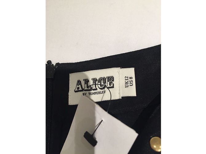 Gonna Alice by Temperley Nera con Borchie Dorate Seta Cotone Nero - vista 4