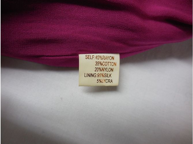 Abito da cocktail Marchesa Notte in seta fucsia e pizzo nero Fuschia - vista 8