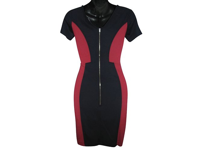 Vestito aderente color block French Connection blu e rosso - vista 2