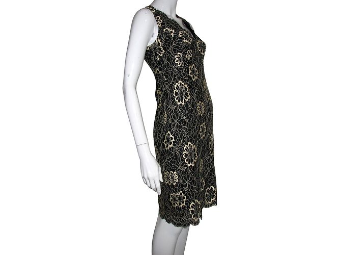 Anna Sui Spitzenkleid Schwarz und Creme Golden Aus weiß - Ansicht 2
