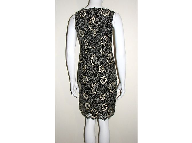 Anna Sui Spitzenkleid Schwarz und Creme Golden Aus weiß - Ansicht 3