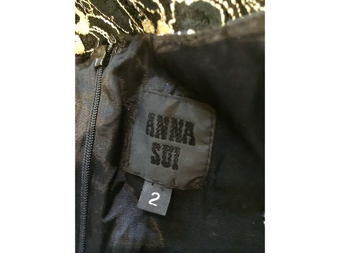 Anna Sui Spitzenkleid Schwarz und Creme Golden Aus weiß - Ansicht 4