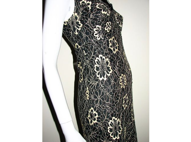 Anna Sui Spitzenkleid Schwarz und Creme Golden Aus weiß - Ansicht 5